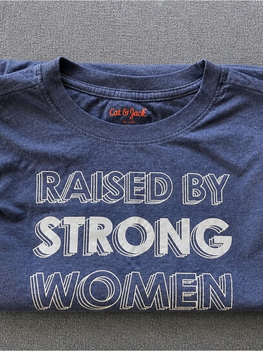 Boys XL 16 “Raised by Strong Women” Long Sleeve Graphic Tee Unisex